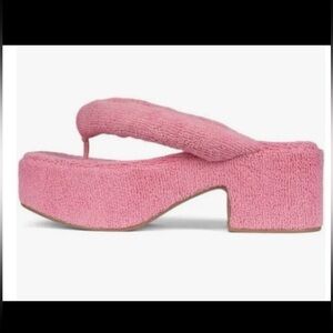 Jeffrey Campbell Luau 2 Terrycloth Platform Thong Sandals In Pink Size 11